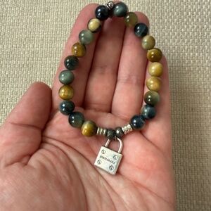 T Jazelle Unbreakable Sterling Silver Lock Bracelet in Dream Tiger's Eye